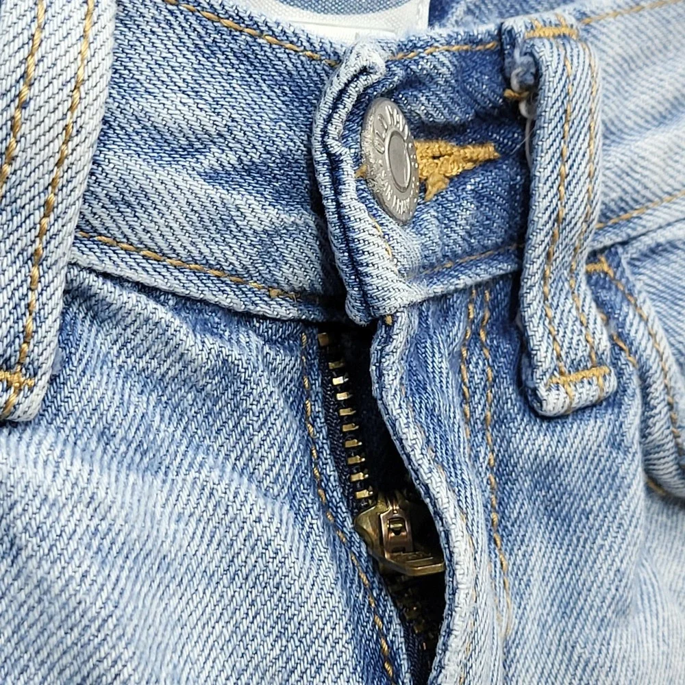 Old Navy Kids Girls Size 8 Distressed Americana Flag Pocket Denim Shorts Blue